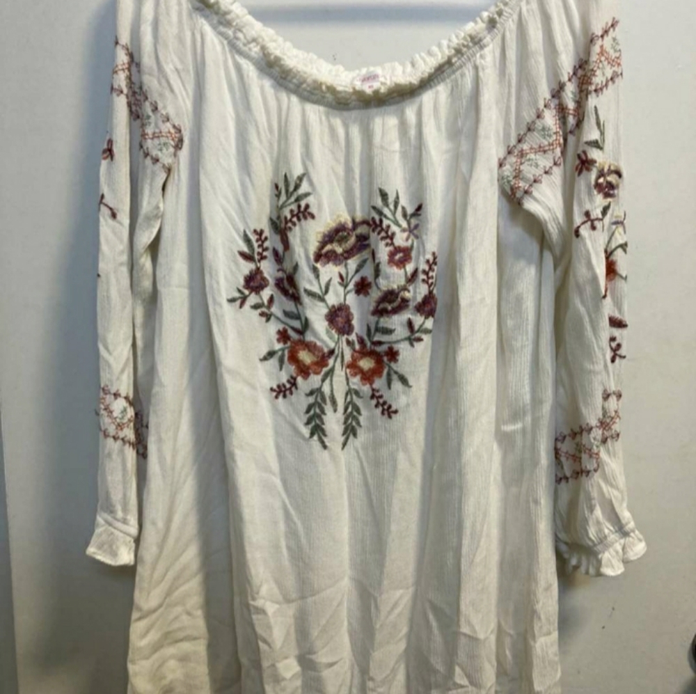 Xhilaration | Off-the-Shoulder | Floral | Embroidered | Dress | XSmall